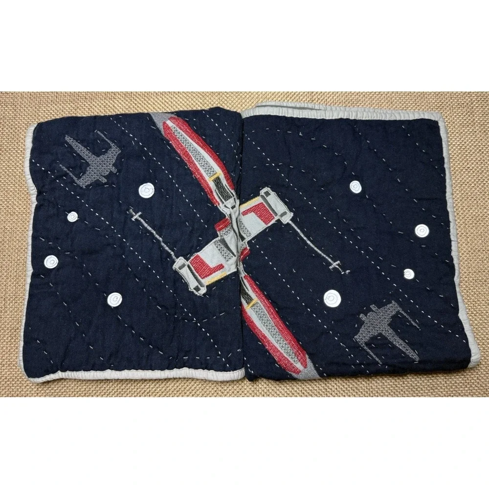 Pottery Barn Star Wars Tie Fighter Sham SET Standard Quilted Blue